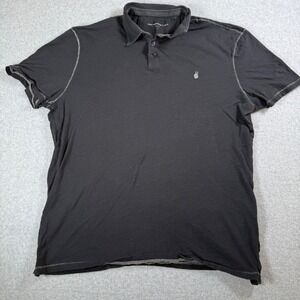John Varvatos USA Mens Black Peace Sign Polo Short Sleeve Polo Shirt Size L